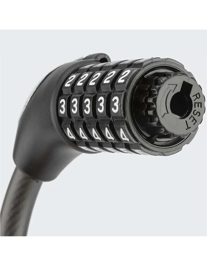 Rockbros RKS531 bike lock with 5-digit code, steel cable, 180 cm, with LED lighting - black Rockbros RKS531 bike lock with 5-digit code, steel cable, 180 cm, with LED lighting - black