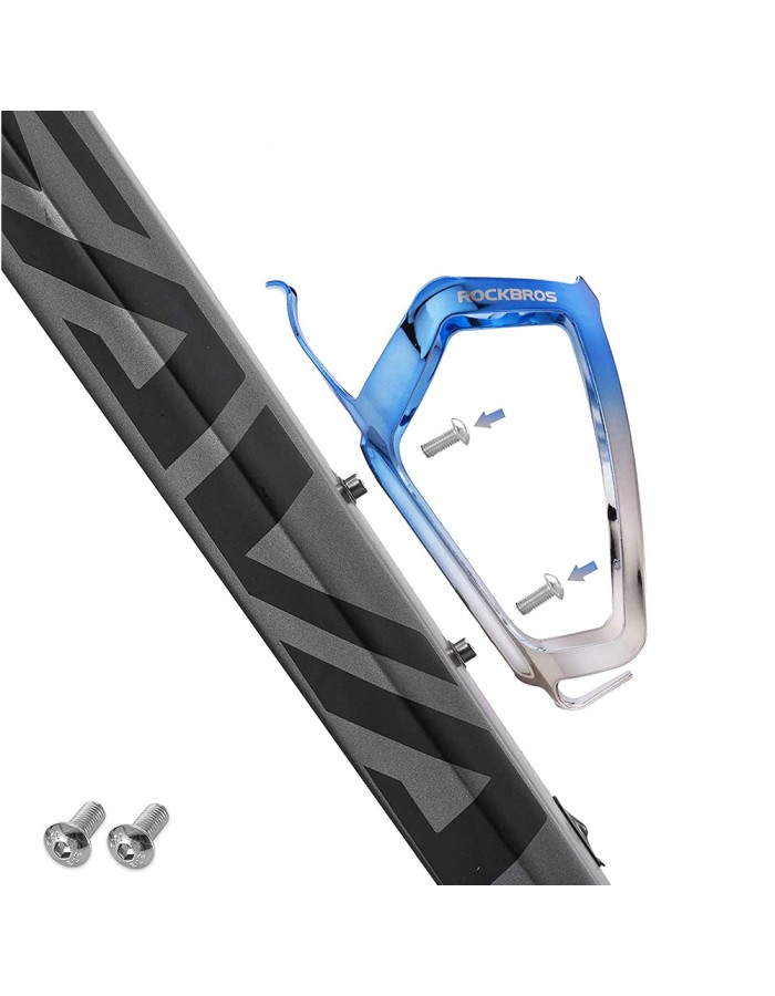 Rockbros RKL02 Aluminum Bottle Cage - Blue and Silver Rockbros RKL02 Aluminum Bottle Cage - Blue and Silver