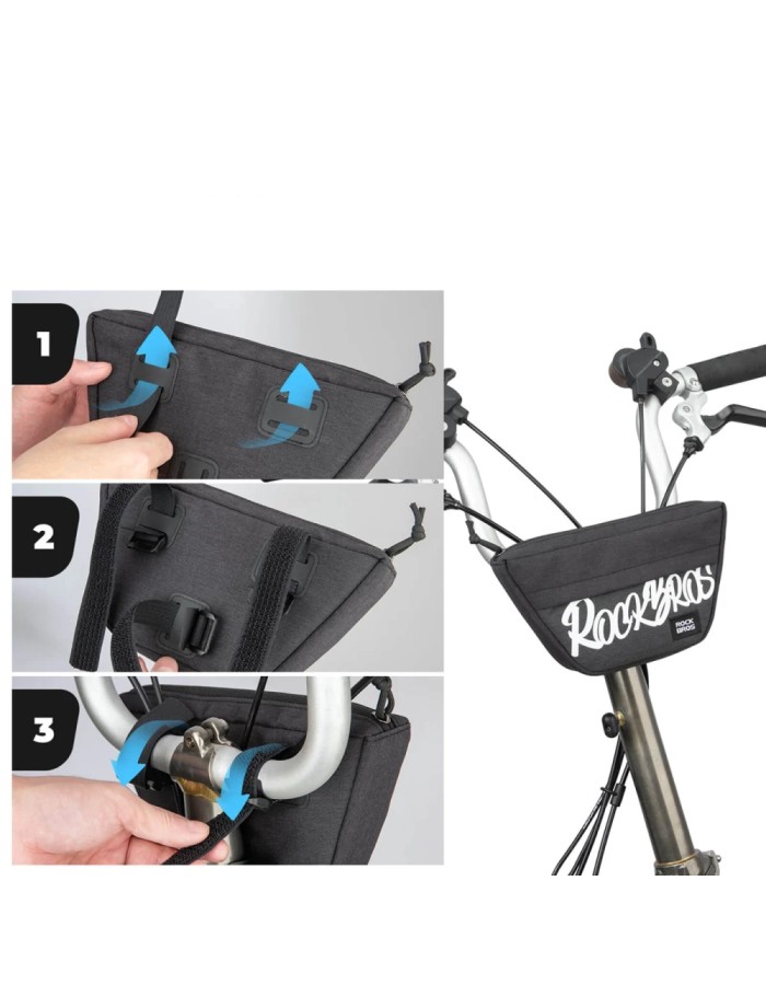 Rockbros G011 Flash Journey trapezoidal handlebar bike bag 0.7 l - black Rockbros G011 Flash Journey trapezoidal handlebar bike bag 0.7 l - black