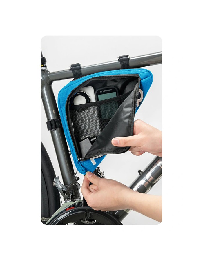 Rockbros G002 Flash Journey Triangle Frame Bike Bag 1.4L - Blue Rockbros G002 Flash Journey Triangle Frame Bike Bag 1.4L - Blue