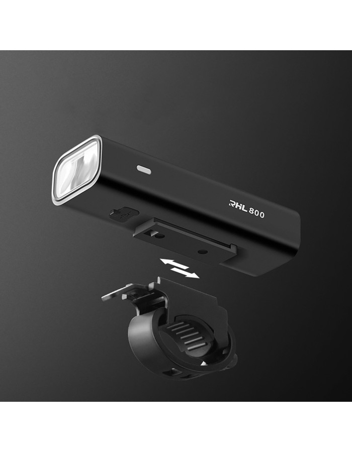 Rockbros 24710012001 front bicycle light 800 lm + USB-C - USB-A cable - black Rockbros 24710012001 front bicycle light 800 lm + USB-C - USB-A cable - black