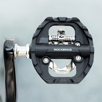 Rockbros M108 Nylon Half-Lock Double-Sided Bicycle Pedals - Black Rockbros M108 Nylon Half-Lock Double-Sided Bicycle Pedals - Black