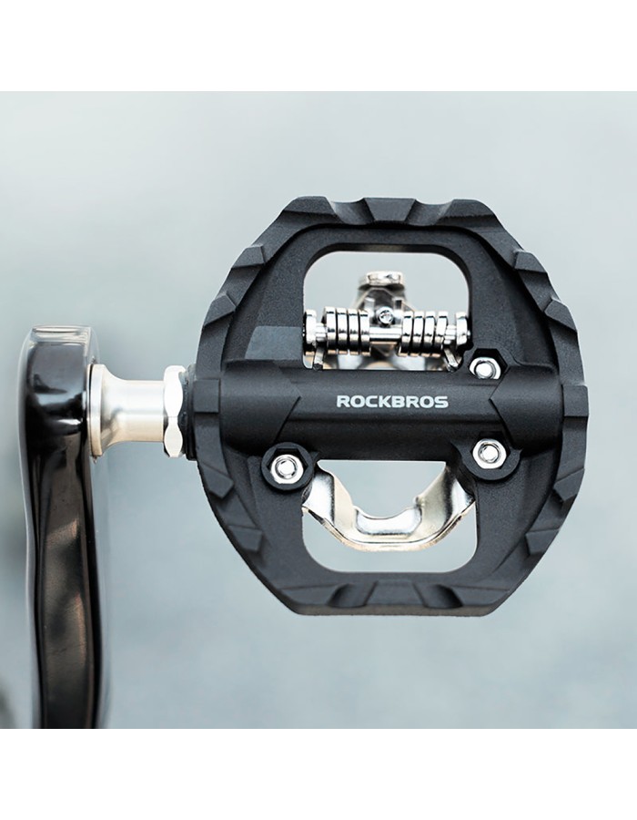 Rockbros M108 Nylon Half-Lock Double-Sided Bicycle Pedals - Black
