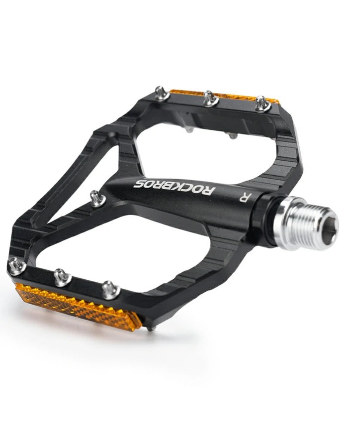 Rockbros C700 Reflective Aluminum Platform Bicycle Pedals - Black Rockbros C700 Reflective Aluminum Platform Bicycle Pedals - Black