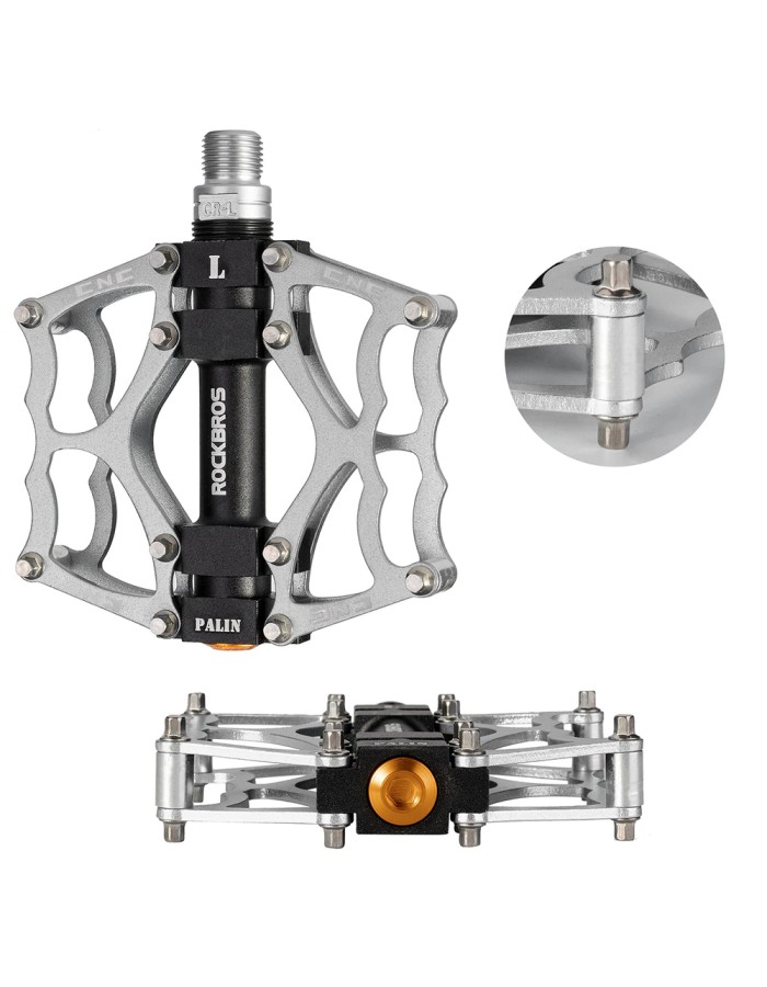 Rockbros JT201012LS 2010-12L Aluminum Platform Bicycle Pedals - Silver Rockbros JT201012LS 2010-12L Aluminum Platform Bicycle Pedals - Silver