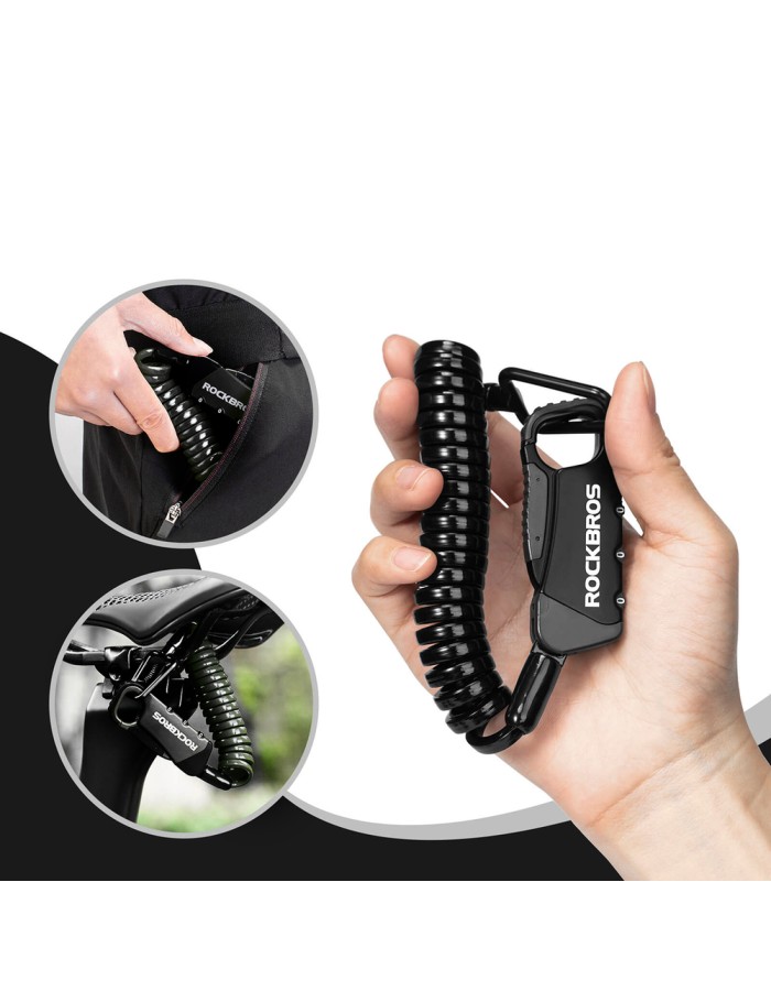 Rockbros RBK6N Combination Bike Lock - Black Rockbros RBK6N Combination Bike Lock - Black