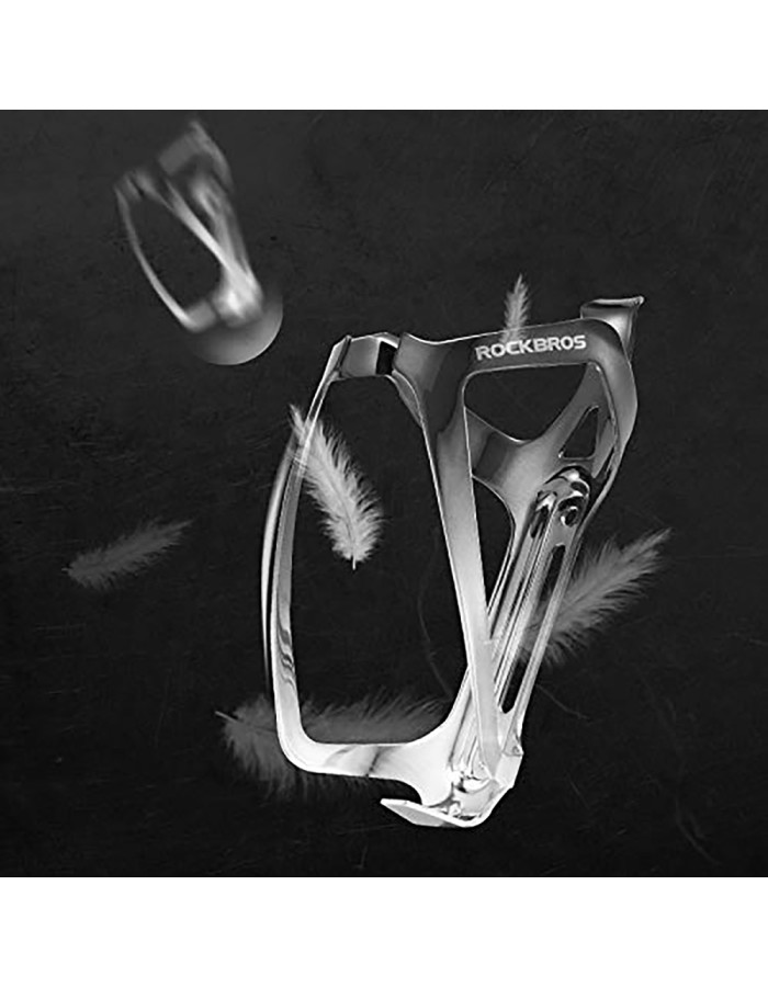 Rockbros RKL02 Aluminum Bottle Cage - Black and Silver Rockbros RKL02 Aluminum Bottle Cage - Black and Silver