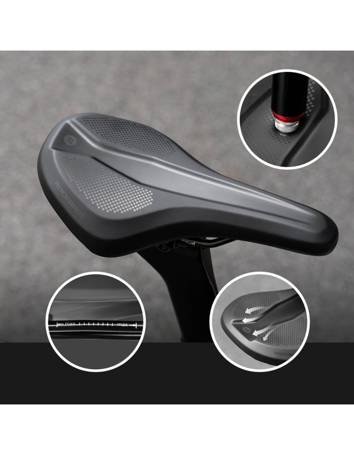 Rockbros B824 sports ergonomic bicycle saddle - black Rockbros B824 sports ergonomic bicycle saddle - black
