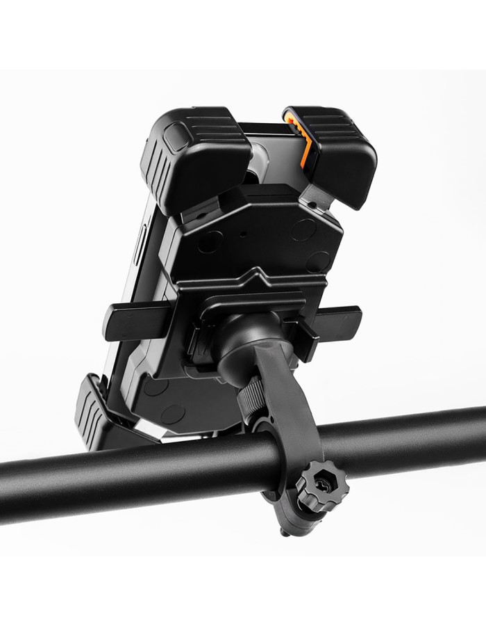 Rockbros HW-117 Handlebar Clamp Phone Holder - Black and Orange Rockbros HW-117 Handlebar Clamp Phone Holder - Black and Orange