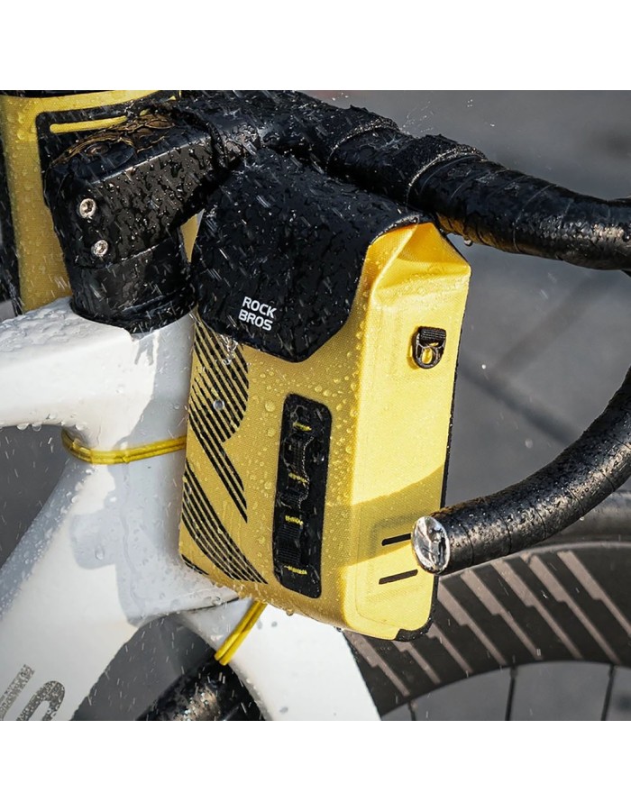 Rockbros AS-160 Waterproof Handlebar Bicycle Bag 1.3L - Yellow Rockbros AS-160 Waterproof Handlebar Bicycle Bag 1.3L - Yellow