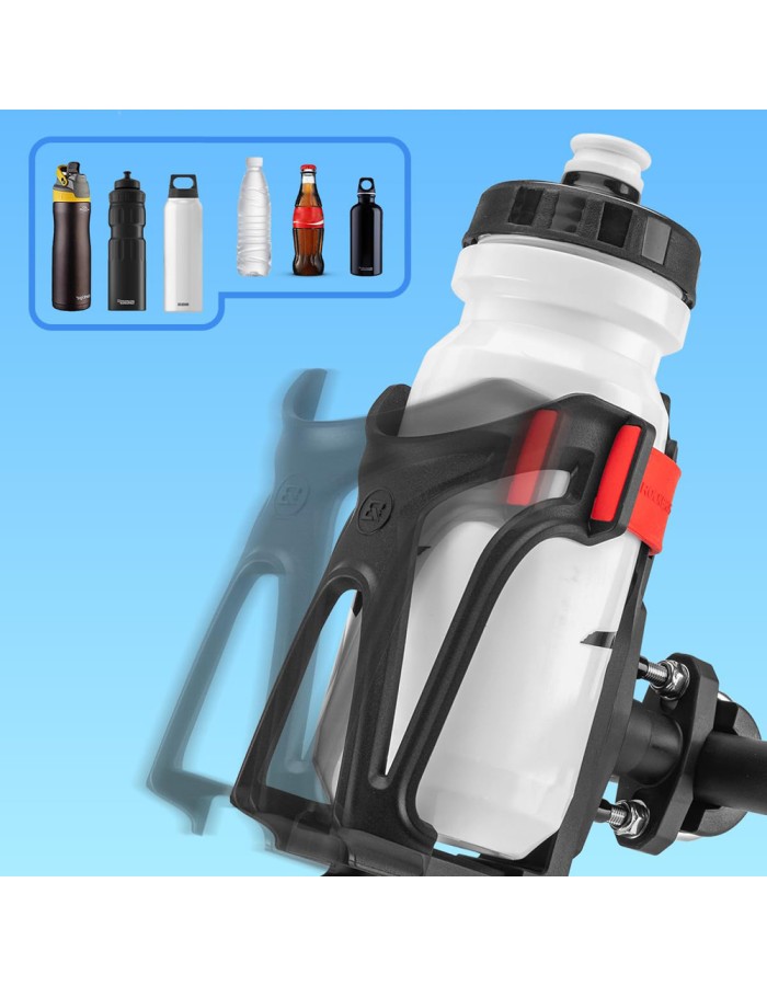 Rockbros 31210029 Motorcycle Bottle Holder - Black and Red