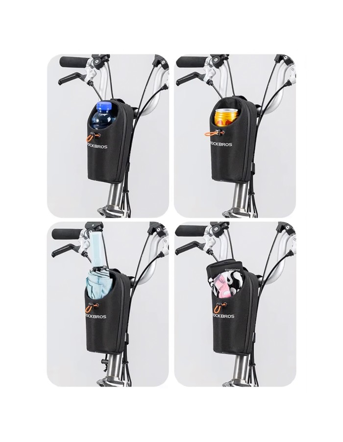 Rockbros P002 Handlebar Bag Compatible with Scooters and Folding City Bikes 1.5L - Black