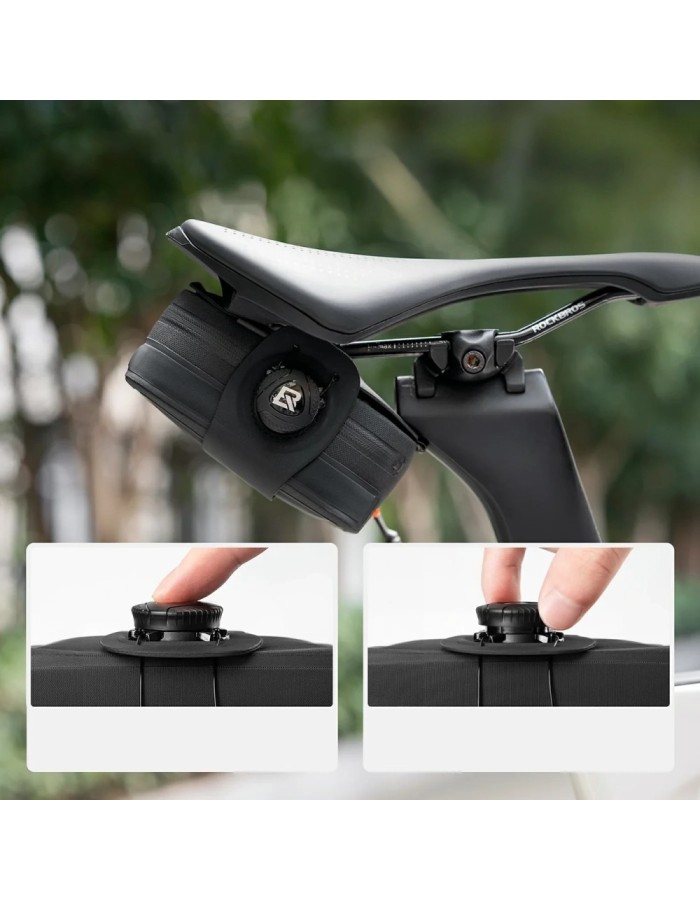 Rockbros AS-150 Waterproof Multifunctional Saddle Bag with Bottle Holder - Black