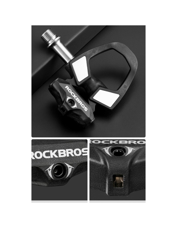 Rockbros RD9 SPD Carbon Fiber and Titanium Alloy Pedal Cleats - Black