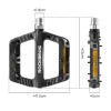 Rockbros BP2501 Reflective Nylon Bicycle Pedals - Black Rockbros BP2501 Reflective Nylon Bicycle Pedals - Black