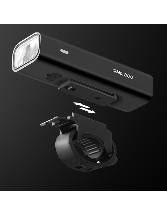 Rockbros 24710012001 front bicycle light 800 lm + USB-C - USB-A cable - black Rockbros 24710012001 front bicycle light 800 lm + USB-C - USB-A cable - black