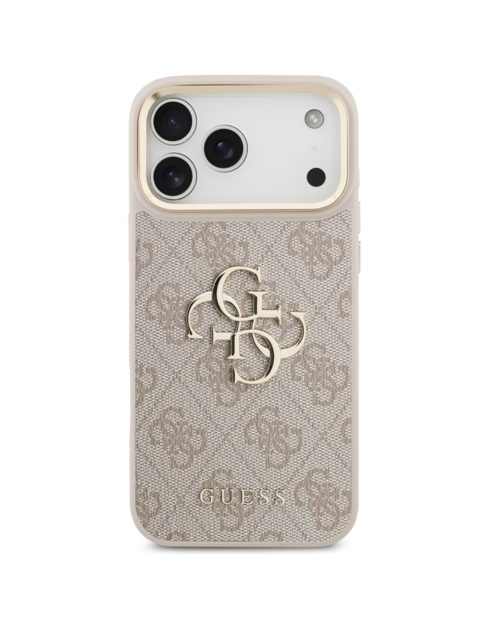 Guess 4G Big 4G Classic Logo Big Strap Metal Buttons Case for iPhone 17 Pro Max - Pink Guess 4G Big 4G Classic Logo Big Strap Metal Buttons Case for iPhone 17 Pro Max - Pink