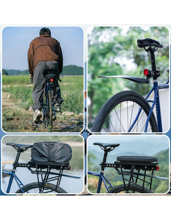 Rockbros RBHJ-1 Black Diamond Bike Rack with Mudguard and Quick Mount for 26-29" Mountain Bikes - Black Rockbros RBHJ-1 Black Diamond Bike Rack with Mudguard and Quick Mount for 26-29" Mountain Bikes - Black