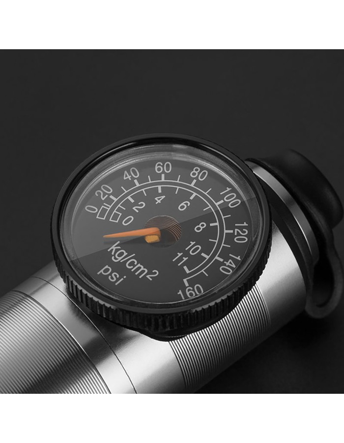 Rockbros HQ-67A-L03 Bicycle Pump with Pressure Gauge - Silver Rockbros HQ-67A-L03 Bicycle Pump with Pressure Gauge - Silver