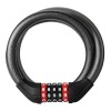 Rockbros RKS531 bicycle lock with 5-digit code, steel cable, 120 cm, with LED lighting - black Rockbros RKS531 bicycle lock with 5-digit code, steel cable, 120 cm, with LED lighting - black