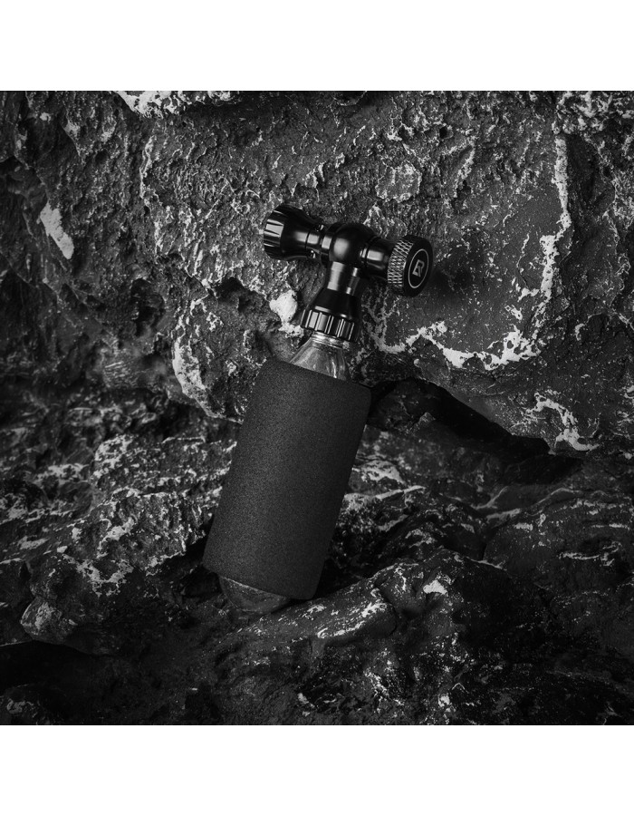 Rockbros CO₂ pump, aluminum alloy valve head, cartridge-free, Presta/Schrader compatible - black