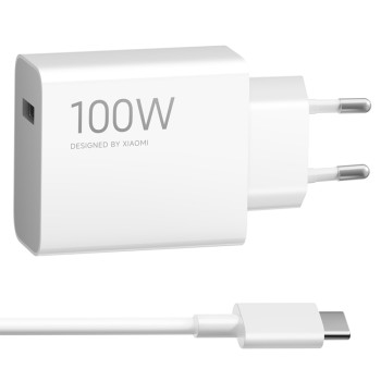 Wall Charger Xiaomi MY-19-ER, 100W, 6.1A, 1 x USB-A, with USB-C Cable, White BHR095VEU Wall Charger Xiaomi MY-19-ER, 100W, 6.1A, 1 x USB-A, with USB-C Cable, White BHR095VEU