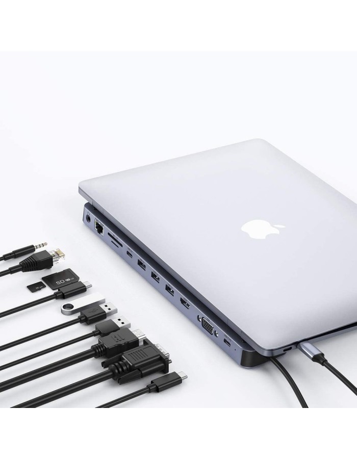 Choetech docking station multifunctional adapter HUB USB Typ C 11in1 100W PD gray (HUB-M20) Choetech docking station multifunctional adapter HUB USB Typ C 11in1 100W PD gray (HUB-M20)