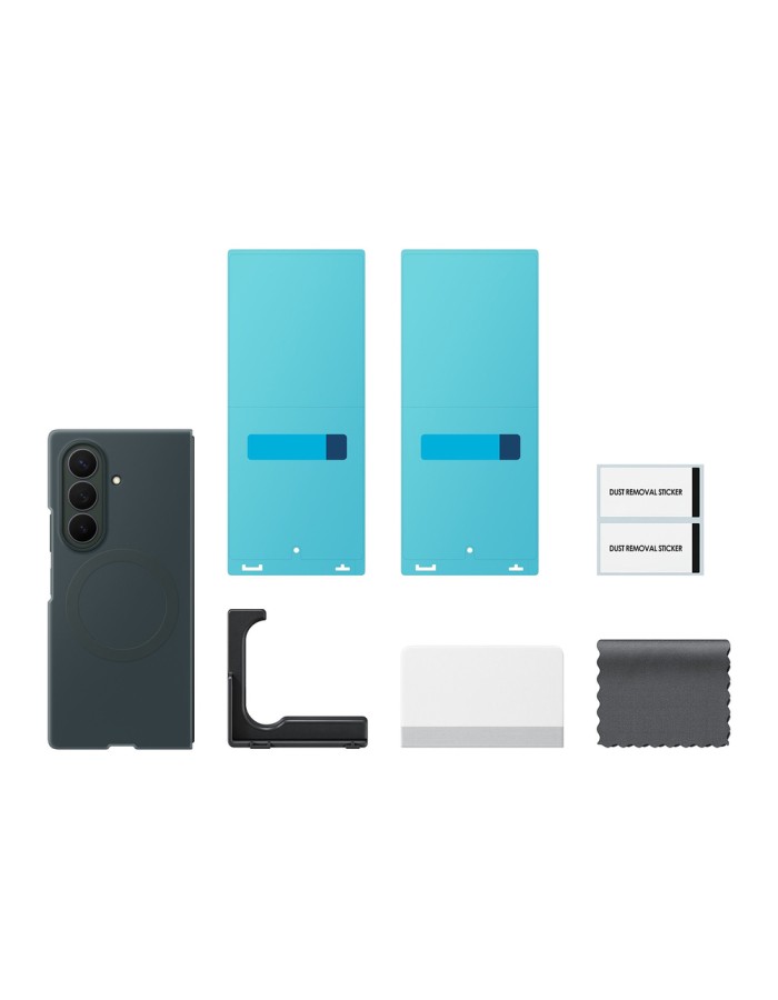 Samsung Silicone Magnet Case for Samsung Galaxy Z Fold 8 compatible with MagSafe + 2 anti-reflective films - green