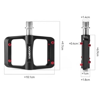 Rockbros BP2603 Platform Bicycle Pedals with Titanium Axle and Magnesium Alloy Bearings - Black