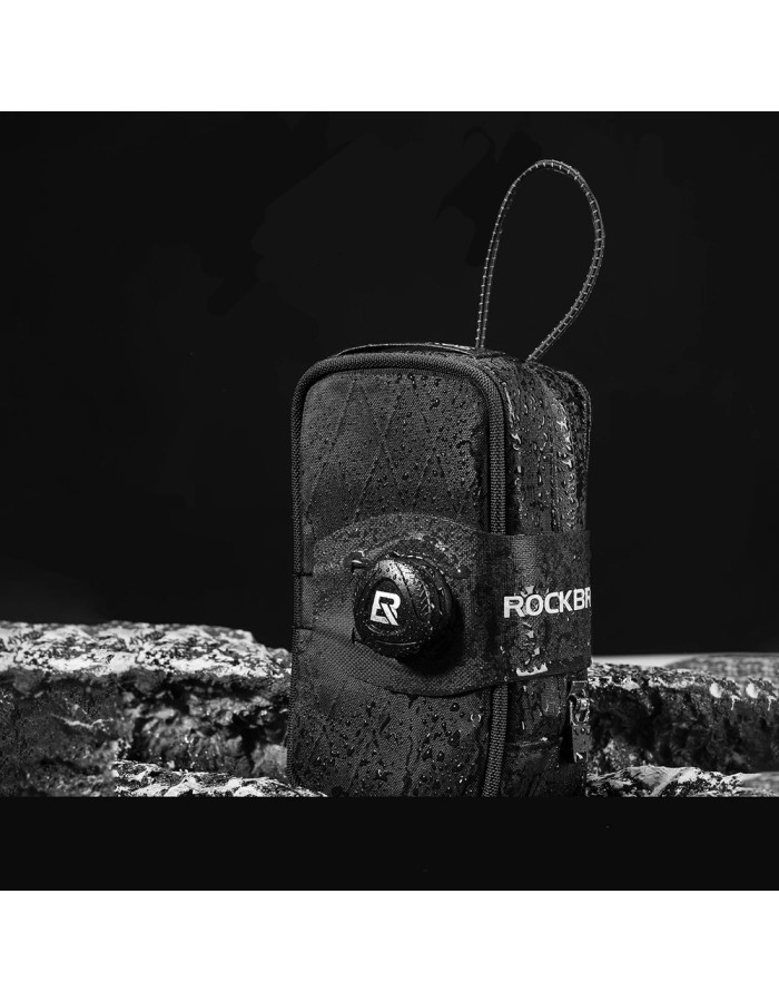 Rockbros P010 0.2L Bike Saddle Bag with 0.6L Bottle Holder - Black Rockbros P010 0.2L Bike Saddle Bag with 0.6L Bottle Holder - Black