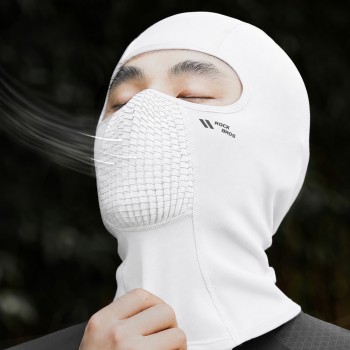 Rockbros LF25699 fleece cycling balaclava - white
