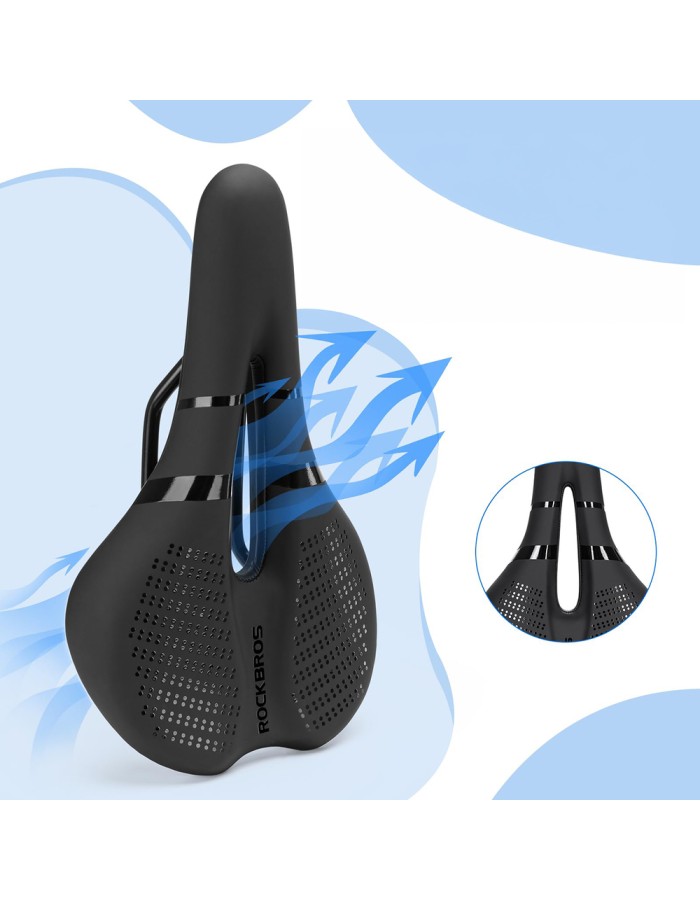 Rockbros 8182 city bicycle saddle, comfortable, anatomical - black