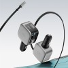 Cuktech CC903P 100W Car Charger with Display and 70cm Retractable USB-C Cable - Gray