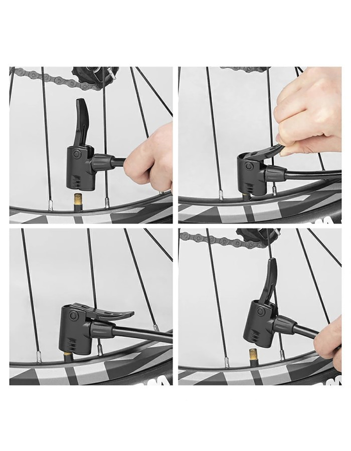 Rockbros 4522L Ultralight Foot Bicycle Pump - Black