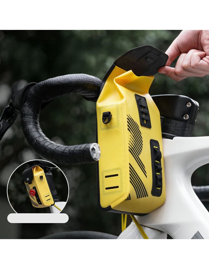 Rockbros AS-160 Waterproof Handlebar Bicycle Bag 1.3L - Yellow Rockbros AS-160 Waterproof Handlebar Bicycle Bag 1.3L - Yellow