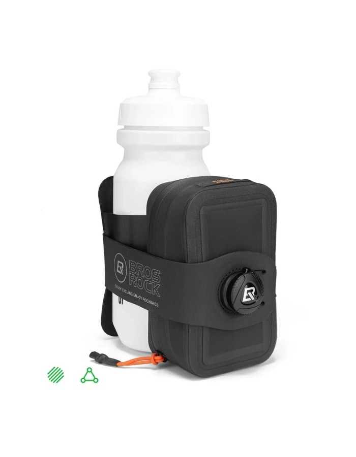 Rockbros AS-150 Waterproof Multifunctional Saddle Bag with Bottle Holder - Black