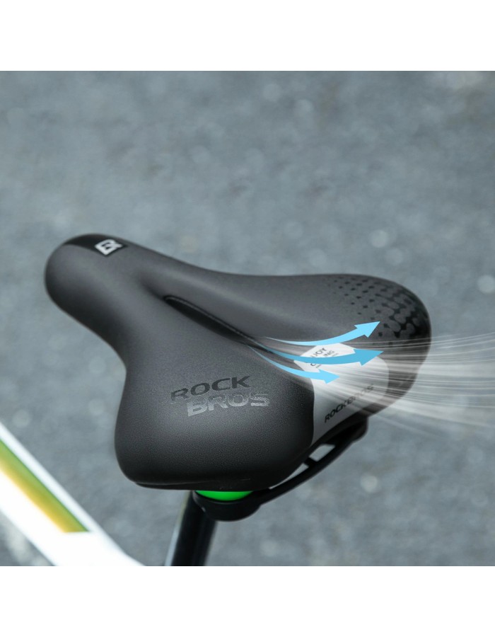 Rockbros 6876 comfortable ergonomic bicycle saddle - black