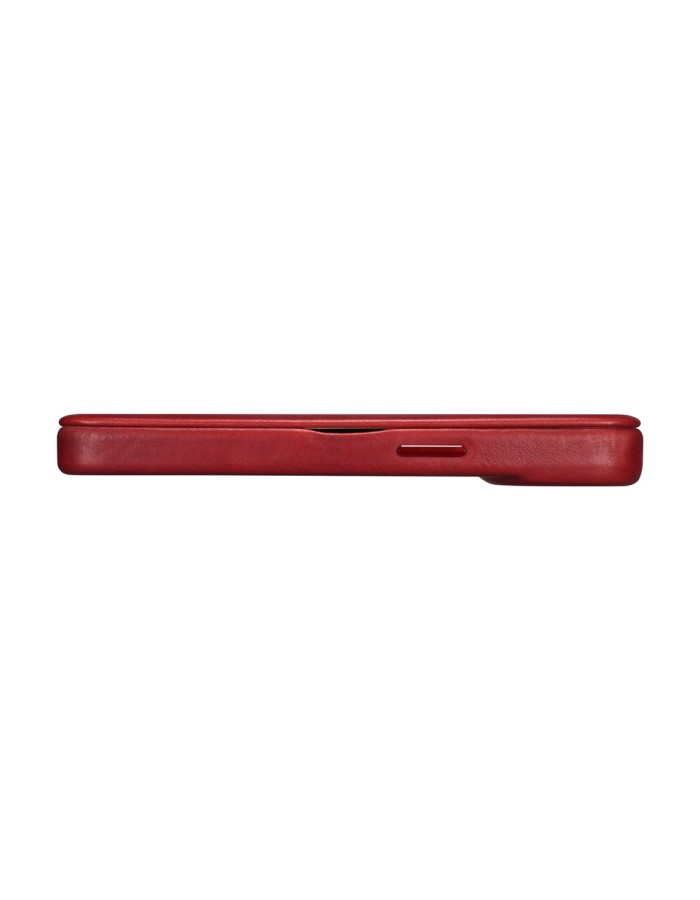 iCarer CE Oil Wax Premium Leather Folio Case iPhone 14 Plus Magnetic Flip Leather Folio Case MagSafe Red (AKI14220707-RD)