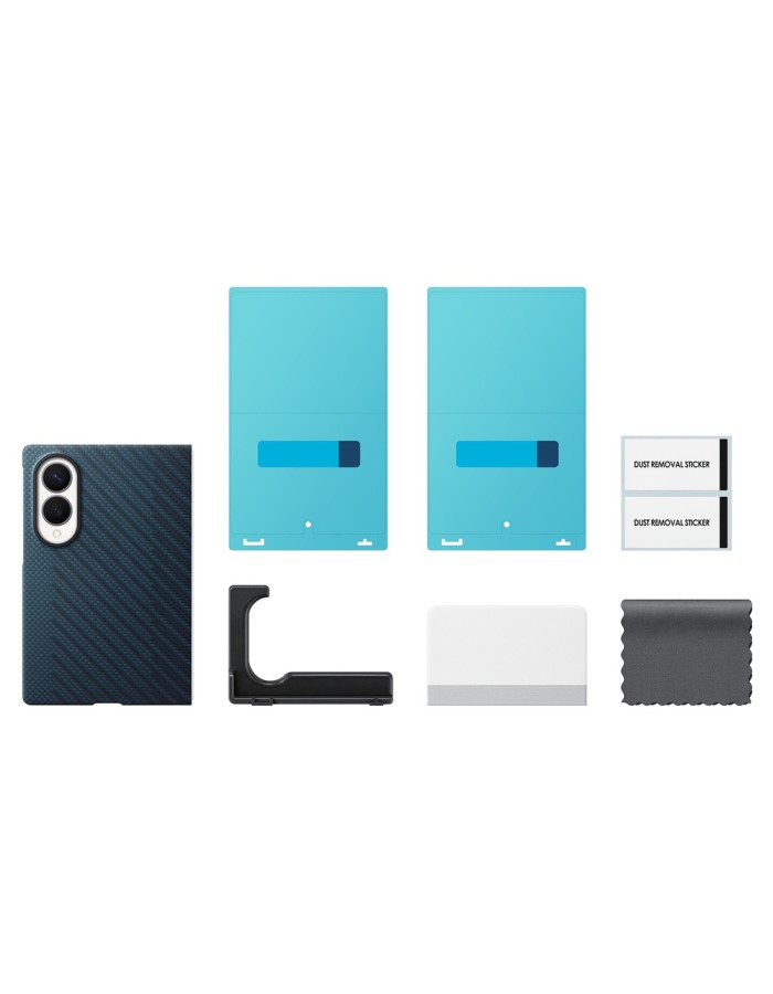 Samsung Carbon Magnet Case for Samsung Galaxy Z Fold 8 compatible with MagSafe + 2 anti-reflective films - navy blue