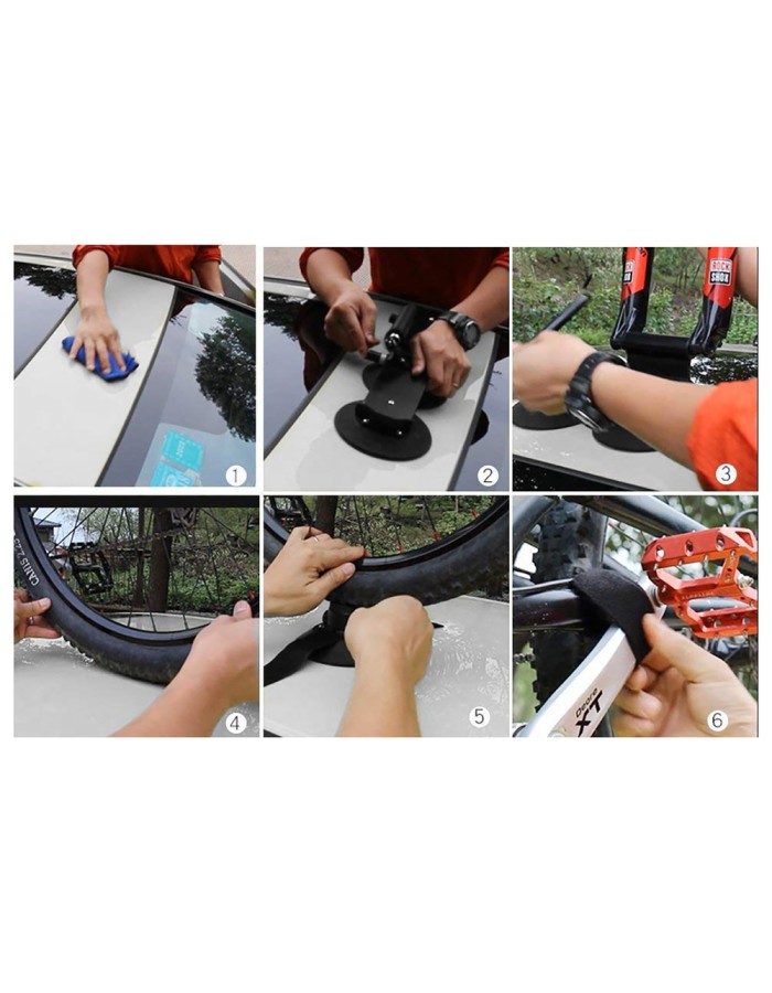 Rockbros XP1002 Suction Cup Roof Rack for 2 Bikes - Black Rockbros XP1002 Suction Cup Roof Rack for 2 Bikes - Black