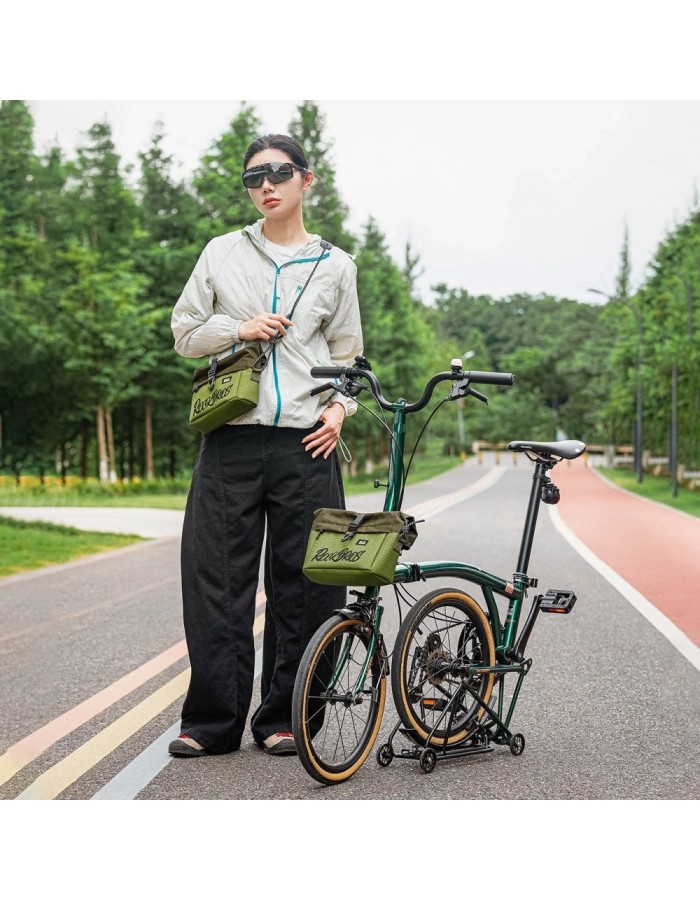 Rockbros W020-1 Foldable Handlebar Bicycle Bag - Green