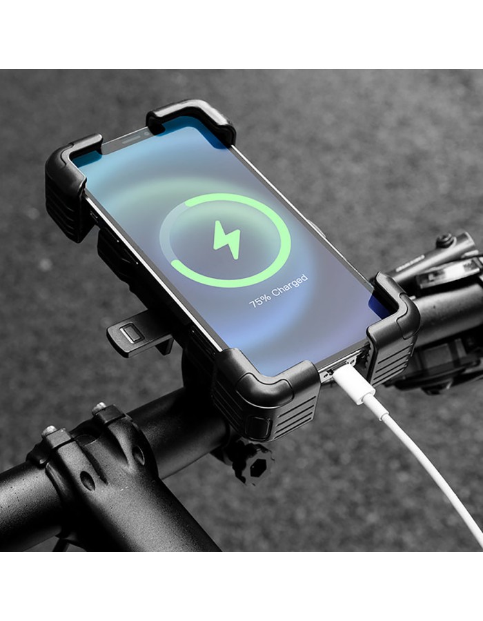 Rockbros HW-117 Handlebar Clamp Phone Holder - Black and Gray Rockbros HW-117 Handlebar Clamp Phone Holder - Black and Gray