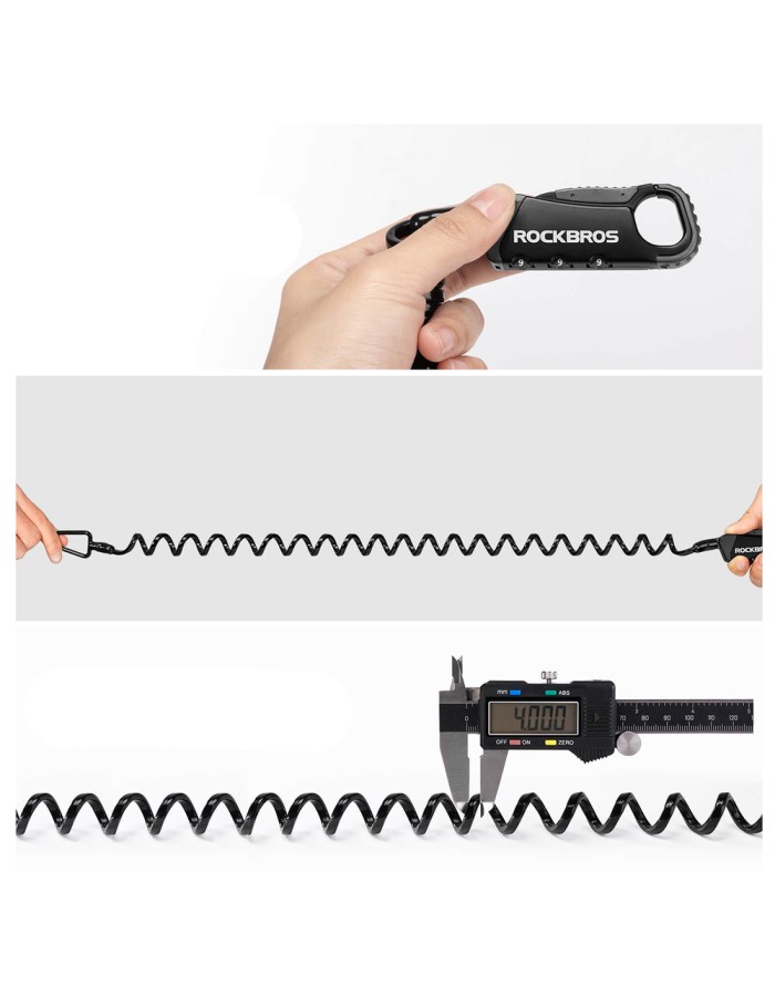 Rockbros RBK6N Combination Bike Lock - Black Rockbros RBK6N Combination Bike Lock - Black