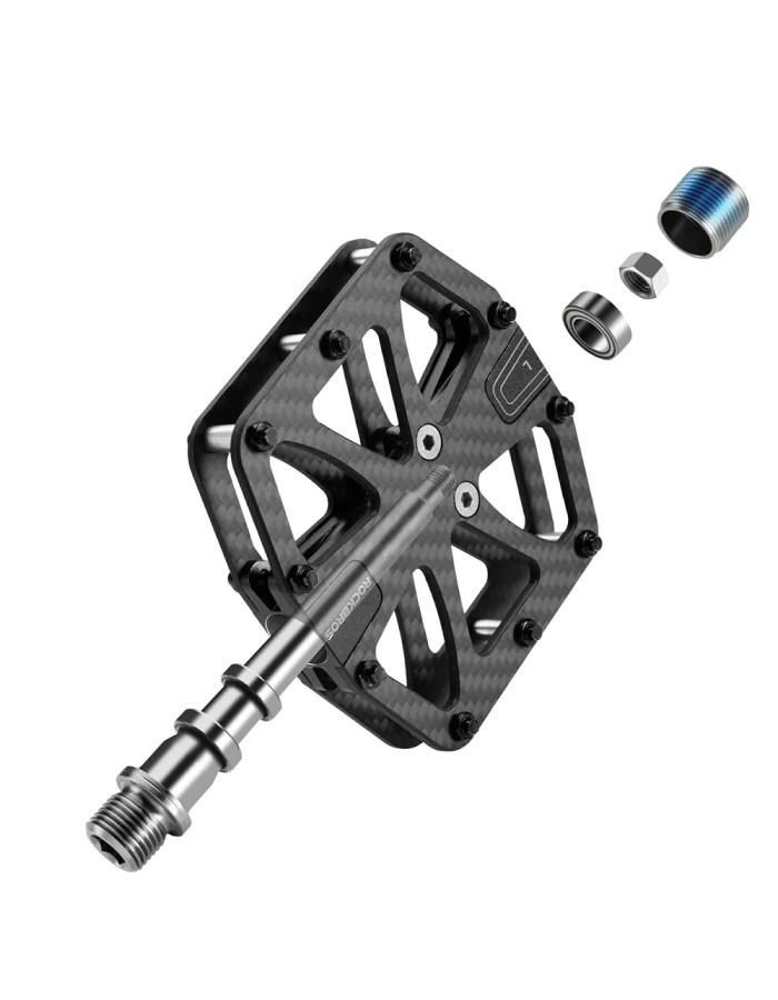 Rockbros C525 Carbon Fiber Platform Bike Pedals - Black Rockbros C525 Carbon Fiber Platform Bike Pedals - Black