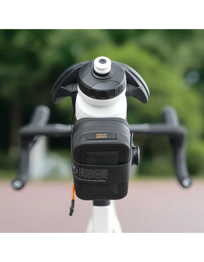 Rockbros AS-150 Waterproof Multifunctional Saddle Bag with Bottle Holder - Black