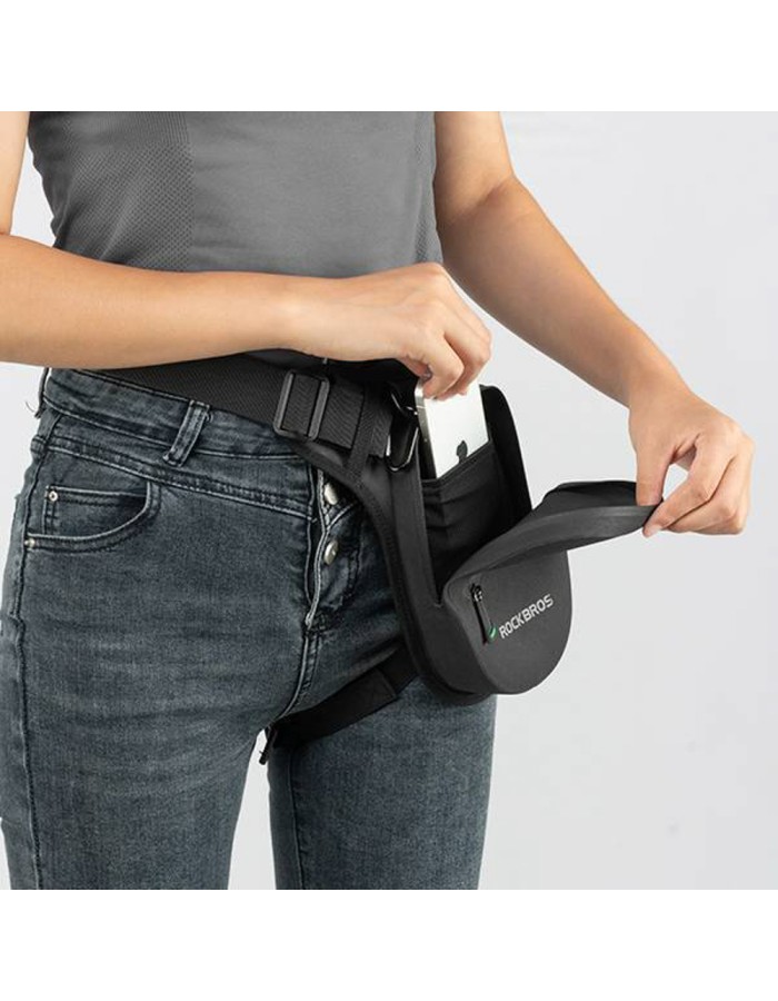 Rockbros AS-081 Motorcycle Thigh or Hip Bag 1L - Black Rockbros AS-081 Motorcycle Thigh or Hip Bag 1L - Black