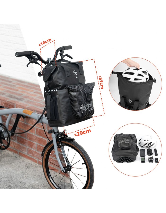 Rockbros AS-158 Handlebar Bag for Brompton 18L Folding Bike - Black Rockbros AS-158 Handlebar Bag for Brompton 18L Folding Bike - Black