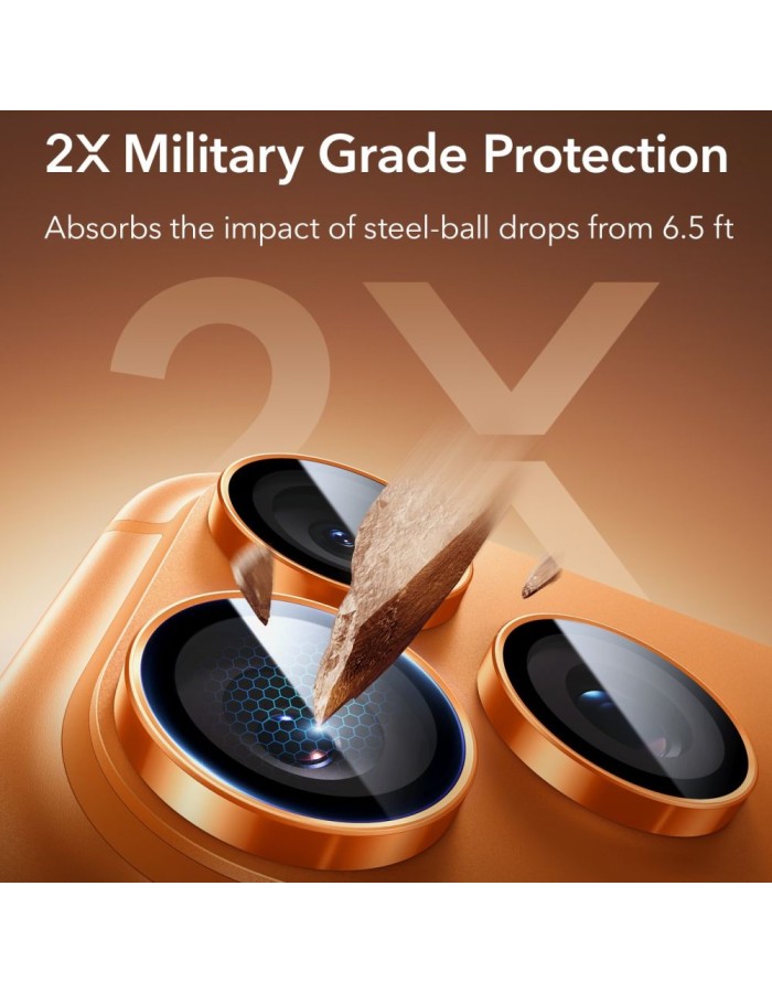 ESR Armorite Camera Lens Glass for iPhone 17 Pro / Max / 15 Pro / Max / 16 Pro / Max / 17 Pro / Max - Orange