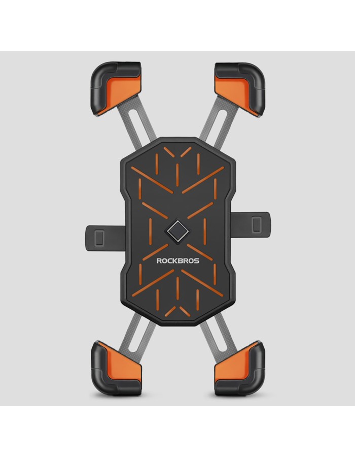 Rockbros HW-117 Handlebar Clamp Phone Holder - Black and Orange Rockbros HW-117 Handlebar Clamp Phone Holder - Black and Orange