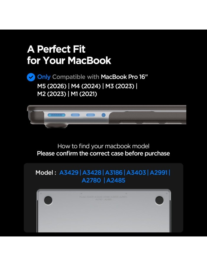 Spigen AirSkin Case for MacBook Pro 16" 2021 / 2023 / 2024 / 2025 / 2026 - Semi-Transparent